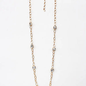 Gold Open Chain with Clear Stones 32" Necklace