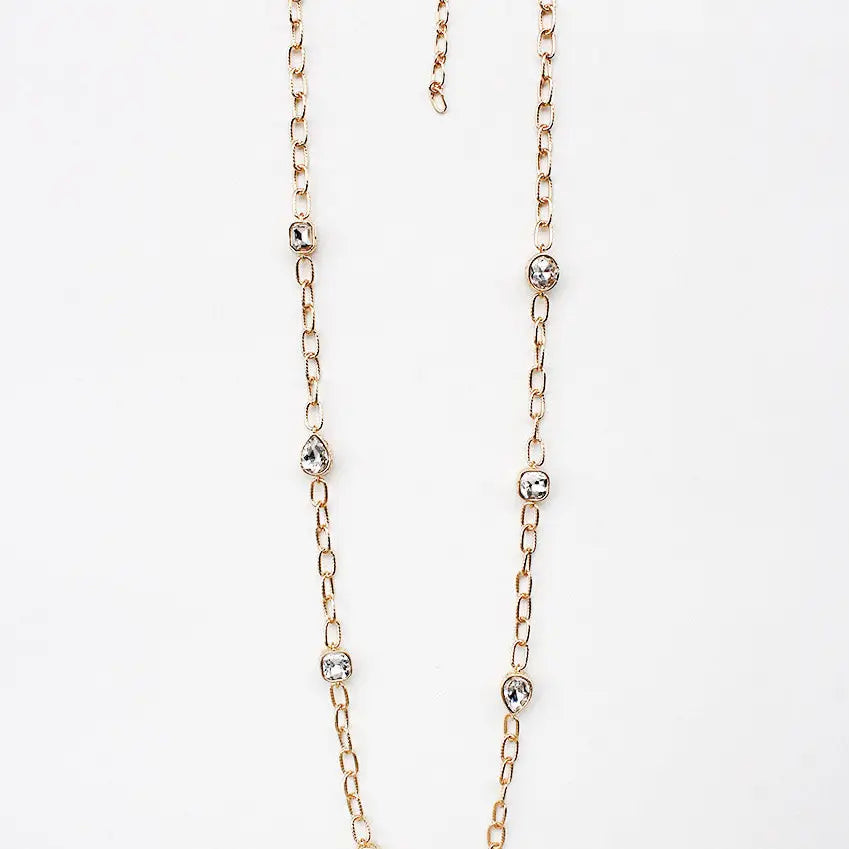 Gold Open Chain with Clear Stones 32