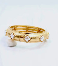 Clover Stretch Bracelet Worn Gold
