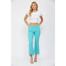 Light blue aqua crop flare jeans/ fabulous