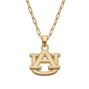 Auburn Tigers 24K Gold Plated Pendant Necklace