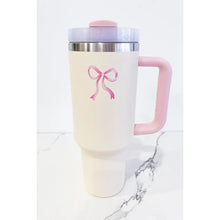 40 oz Cream with  Bow Tumbler
