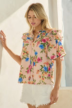 Floral Printed Short Sleeve Blouse