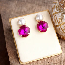 Large Crystal Pearl Statement Earrings – Bold Shine