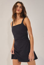 Black Cutout Back Sporty Dress Built-in Shorts