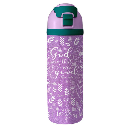 24 oz Flip Top Bottle It Was Good Glitter