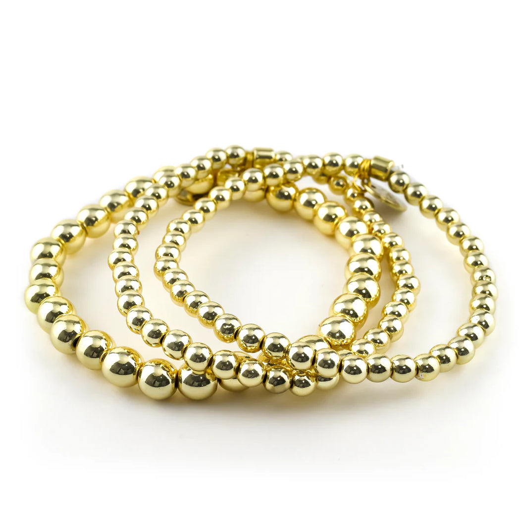 3- piece gold beaded bracelet set! Fabulous set