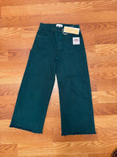 Hunter green high waist crop  risen pants