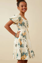 Girls Floral Smocked Sheen Dress