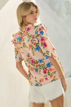 Floral Printed Short Sleeve Blouse