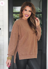Brown corded pullover