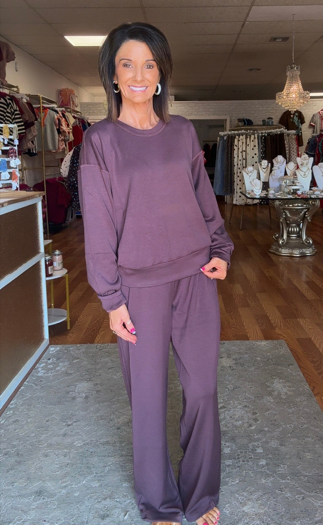 2-piece Brown scuba material set