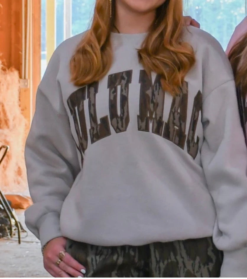 Lulu Mac bottomland camo sweatshirt -beige