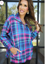 Plaid pop pullover