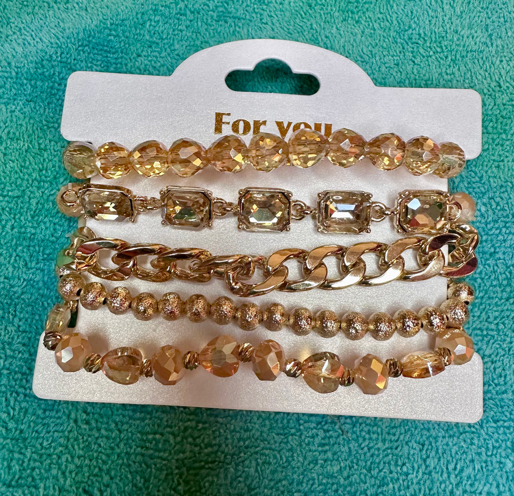 5 set gold bracelets