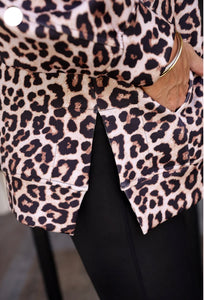 Leopard half zip pullover.