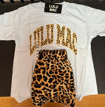 Youth lulu Mac leopard blue tee