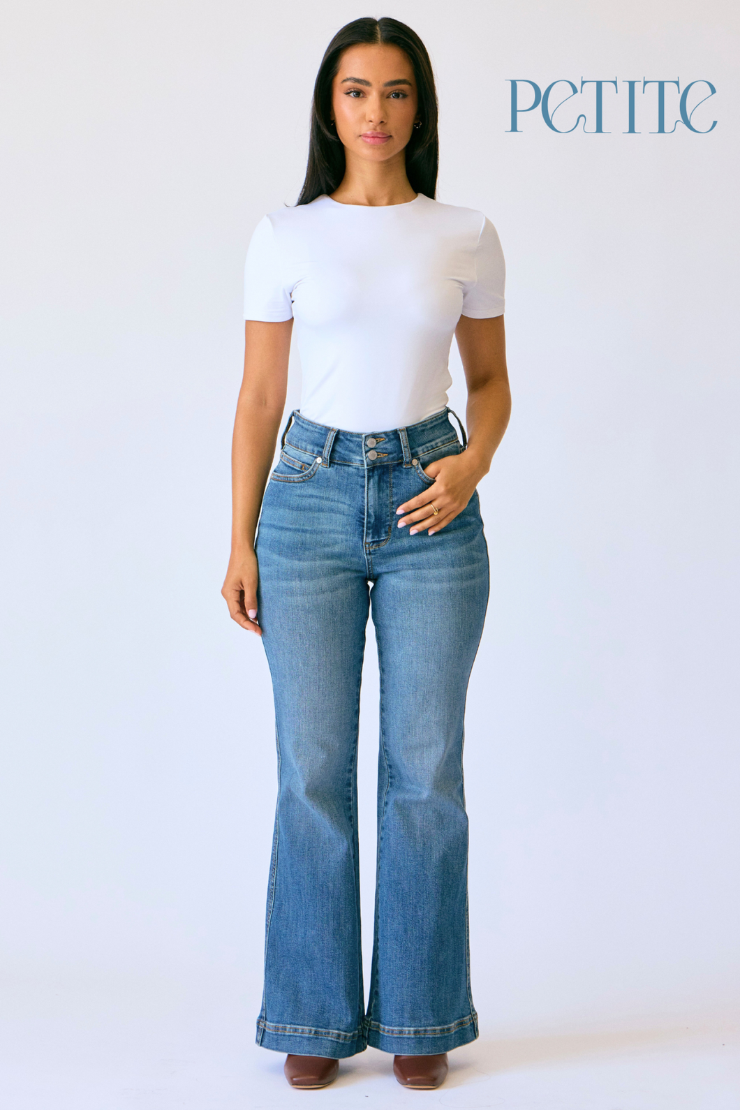 Judy blue high waist petite flare tummy control jeans