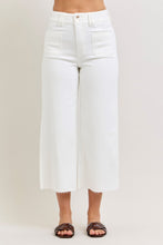 Judy blues White wide crop front pockets