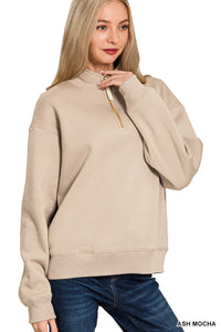 FLEECE HALF ZIP SWEATSHIRT