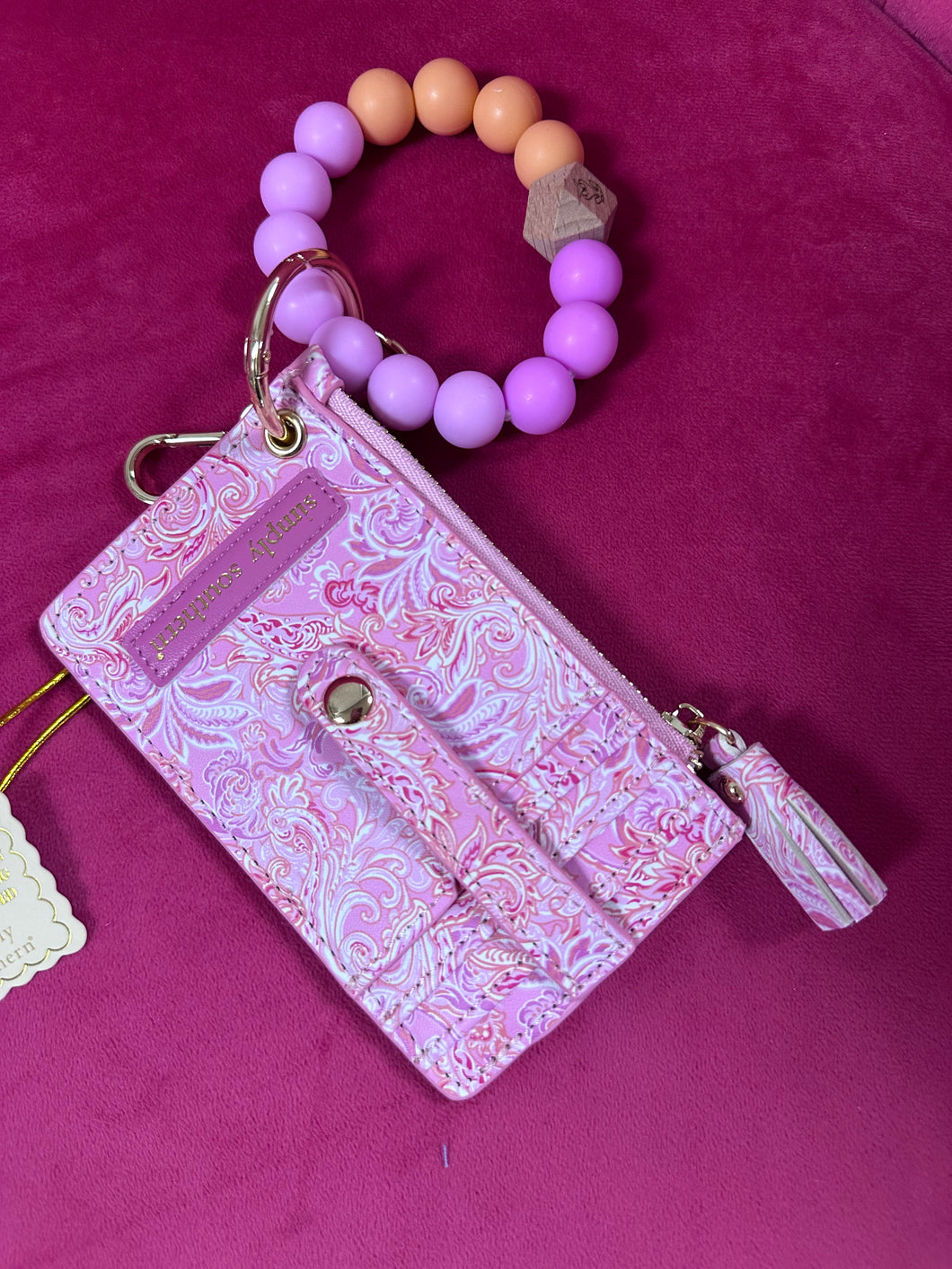 Pink Paisley Wristlet Simply Southern