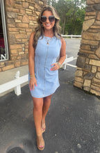 Sleeveless Round Neck Denim Mini Dress