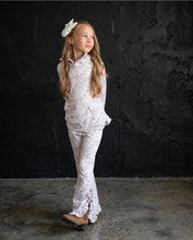 Kids Light Gray Camo Hooded Ruffle Pocket  Set