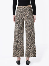 High Rise Animal Print Crop Wide Leg Jeans