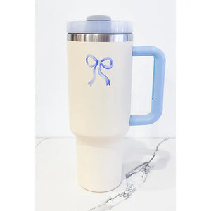 40 oz Cream with  Bow Tumbler