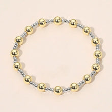 Stainless Steel Alternating Beaded Stretch Bracelet
