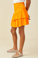 Orange smocked ruffle tiered skirt
