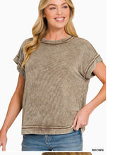 Ribbed Acid Washed Rayon Top