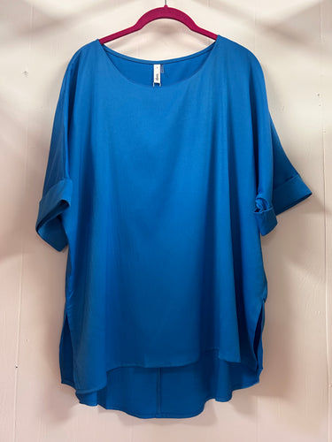 Satin Blue Top