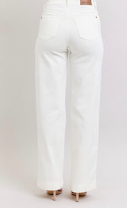 White Judy blues high waist button trouser fit