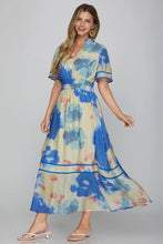 Blue /pink maxi dress