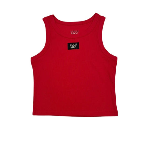 Lulu Mac red Ribbed Tank Red
