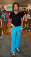 Light blue aqua crop flare jeans/ fabulous