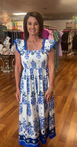 Blue mix maxi dress