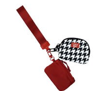 Lulu Mac Houndstooth double pouch wristlet