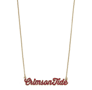 Alabama Crimson Tide Pave Autograph Enamel Necklace