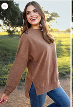 Brown corded pullover