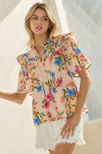 Floral Printed Short Sleeve Blouse