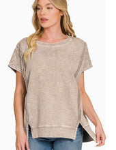F/terry Halo Snow Washed Oversized Hi-low Top