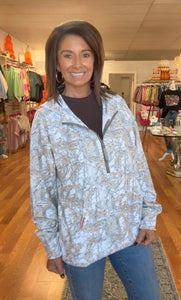 Camo simply southern half zip pullover