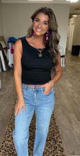 Black back detail tank top