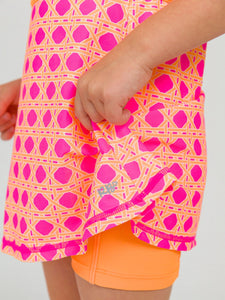 Girls Neon Sherbet Cane Flutter Sleeve Active Dress & Bike Short Set-BEAUTIFUL COLORS