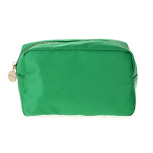 Round Zippered Nylon Cosmetic Pouch Bag