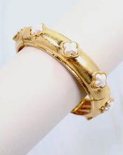 Clover Stretch Bracelet Worn Gold