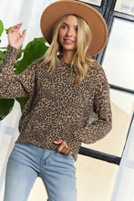 LEOPARD Print Long Sleeved Crew Neck sweater