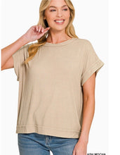 Ribbed Acid Washed Rayon Top